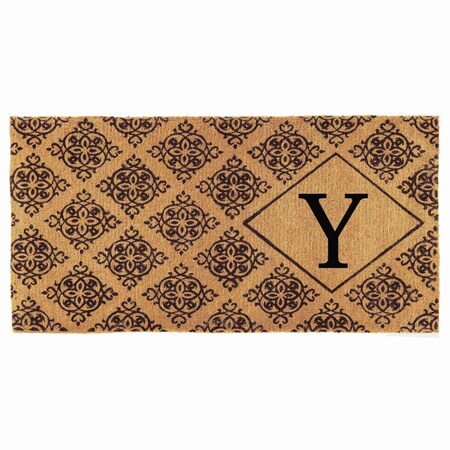 Monogram Door Mat, Black, Natural, 36 in W x 72 in L
